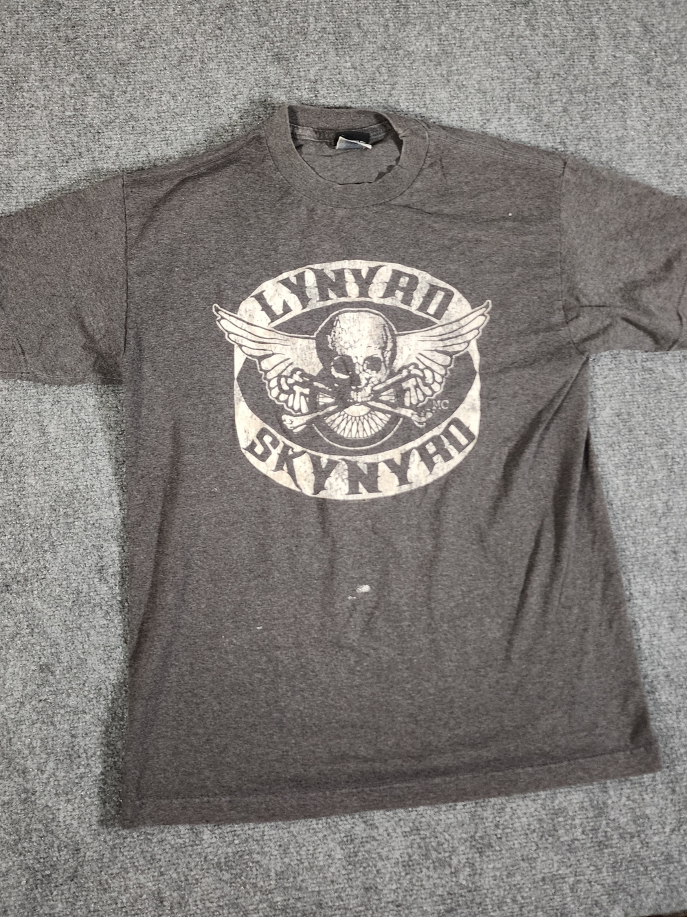 Vintage Lynyrd Skynyrd Shirt Medium Gray Classic Southern Rock  Skull Winterland